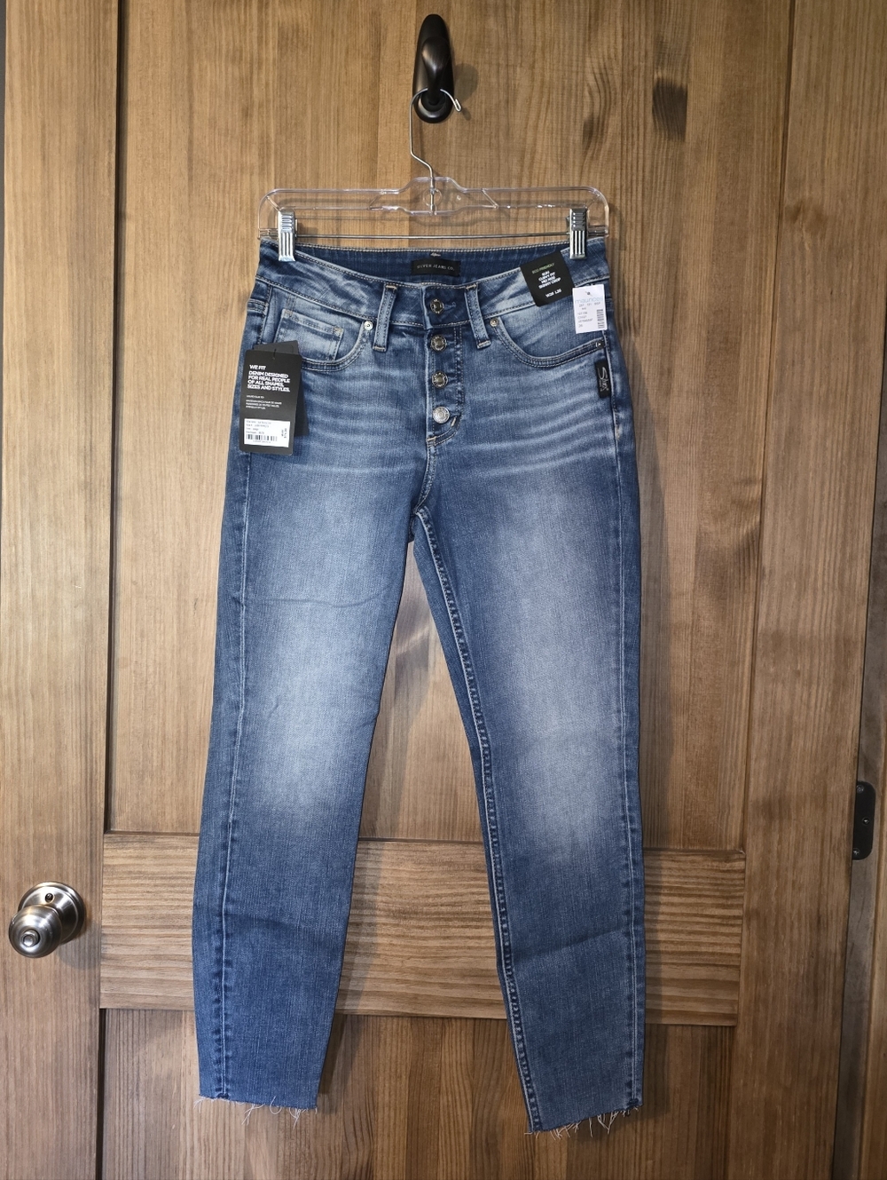 Silver Skinny Crop Jeans